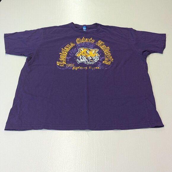 Two LSU Tigers Purple Size XL Shirts, one tee, one sleeveless jersey - Picture 2 of 12